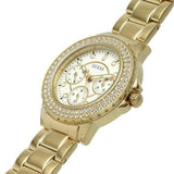 Guess Crown Jewel Diamonds White Dial Gold Steel Strap Watch for Women - GW0410L2 Authentic Buy Shop Now