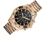 Guess Chaser Chronograph Black Dial Rose Gold Steel Strap Watch for Men - W0170G3 Authentic Buy Shop Now