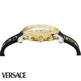 Versace Sports Tech Chronograph Silver Dial Black Rubber Strap Watch for Women - VELT00519 Authentic Buy Shop Now