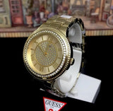 Guess Madison Diamonds Gold Dial Gold Steel Strap Watch for Women - W0637L2 Authentic Buy Shop Now