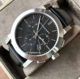 Burberry The City Chronograph Black Dial Black Leather Strap Watch for Men - BU9356 Authentic Buy Shop Now