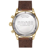 Movado Heritage Chronograph Green Dial Brown Leather Strap Watch For Men - 3650062 Authentic Buy Shop Now