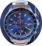 Maserati SFIDA Chronograph Blue Dial Two Tone Steel Strap Watch For Men - R8873640012 Authentic Buy Shop Now
