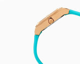 Guess Jet Setter White Dial Turquoise Silicone Strap Watch For Women - W0564L3 Authentic Buy Shop Now