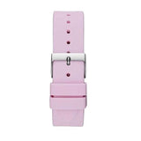 Guess G-Twist Diamonds Silver Dial Pink Rubber Strap Watch for Women - W1240L1 Authentic Buy Shop Now