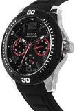Guess Tread Black Dial Black Rubber Strap Watch for Men - W0967G1 Authentic Buy Shop Now