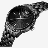 Emporio Armani Crystal Ceramica Black Dial Black Steel Strap Watch For Women - AR1478 Authentic Buy Shop Now
