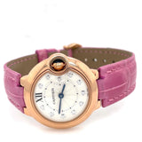 Cartier Ballon Bleu Diamonds White Dial Pink Leather Strap Watch for Women - WE902050 Authentic Buy Shop Now