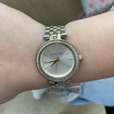 Michael Kors Darci Silver Dial Two Tone Steel Strap Watch for Women - MK3405 Authentic Buy Shop Now