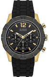 Guess Caliber Chronograph Black Dial Black Rubber Strap Watch for Men - W0864G3 Authentic Buy Shop Now