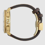 Gucci Dive Doraemon Brown Dial Brown Leather Strap Watch For Men - YA136334 Authentic Buy Shop Now