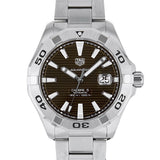 Tag Heuer Aquaracer Calibre 5 Automatic Sunray Brown Dial Silver Steel Strap Watch for Men - WAY2018.BA0927 Authentic Buy Shop Now