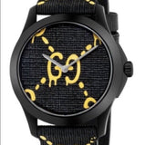 Gucci G Timeless Ghost Black Dial Black Leather Strap Watch For Men - YA1264019 Authentic Buy Shop Now