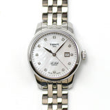 Tissot Le Locle Automatic Diamonds Mother of Pearl Dial Silver Steel Strap Watch For Women - T006.207.11.116.00 Authentic Buy Shop Now