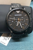 Emporio Armani Luigi Chronograph Black Dial Black Steep Strap Watch For Men - AR11045 Authentic Buy Shop Now