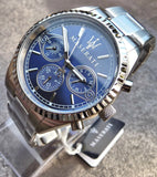 Maserati Competizione Chronograph Blue Dial Silver Steel Strap Watch For Men - R8853100013 Authentic Buy Shop Now