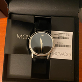 Movado Museum Black Dial Black Leather Strap Watch For Men - 2100002 Authentic Buy Shop Now