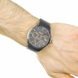 Hugo Boss Onyx Chronograph Grey Dial Black Leather Strap Watch For Men - HB1513366 Authentic Buy Shop Now