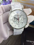 Emporio Armani Sport Chronograph White Dial White Silicone Strap Watch For Men - AR5859 Authentic Buy Shop Now