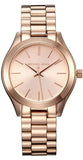 Michael Kors Mini Slim Runway Chronograph Quartz Rose Gold Dial Rose Gold Steel Strap Watch For Women - MK3205 Authentic Buy Shop Now