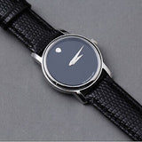 Movado Museum Black Dial Black Leather Strap Watch For Men - 2100002 Authentic Buy Shop Now