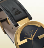 Gucci Interlocking Special Edition Grammy Black Dial Black Leather Strap Watch For Men - YA133208 Authentic Buy Shop Now