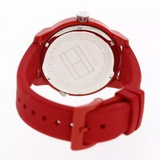 Tommy Hilfiger Denim Quartz Red Dial Red Rubber Strap Watch for Men - 1791323 Authentic Buy Shop Now