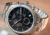 Tissot T Classic PR 100 Chronograph Black Dial Silver Steel Strap Watch for Men - T101.417.11.051.00 Authentic Buy Shop Now