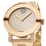 Movado Bold Rose Gold Dial Rose Gold Steel Strap Watch For Women - 3600335 Authentic Buy Shop Now