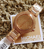 Michael Kors Camille Crystal Rose Gold Dial Rose Gold Steel Strap Watch for Women - MK5862 Authentic Buy Shop Now