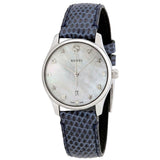 Gucci G-Timeless Signature Mother of Pearl Star Dial Blue Watch For Women - YA126588 Authentic Buy Shop Now