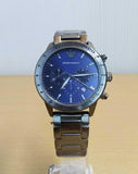 Emporio Armani Mario Chronograph Blue Dial Grey Steel Strap Watch For Men - AR80045 Authentic Buy Shop Now