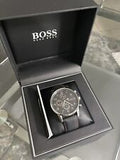 Hugo Boss Navigator Black Dial Black Leather Strap Watch for Men - 1513535 Authentic Buy Shop Now