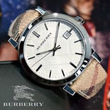Burberry The City Silver Dial Brown Leather Strap Watch for Women - BU9025 Authentic Buy Shop Now
