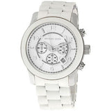 Michael Kors Oversize White Dial White Steel Strap Watch for Men - MK8108 Authentic Buy Shop Now