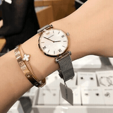 Emporio Armani Retro Mother of Pearl Dial Silver Mesh Bracelet Watch For Women - AR2067 Authentic Buy Shop Now