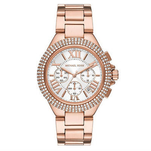 Michael Kors Camille Chronograph White Dial Rose Gold Steel Strap Watch for Women - MK5636 Authentic Buy Shop Now