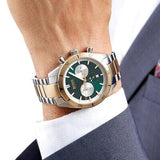 Hugo Boss Santiago Green Dial Two Tone Steel Strap Watch for Men - 1513872 Authentic Buy Shop Now