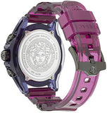 Versace Icon Active Chronograph Black Dial Purple Rubber Strap Watch For Men - VEZ701423 Authentic Buy Shop Now
