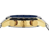Versace V-Ray Chronograph Quartz Blue Dial Two Tone Steel Strap Watch For Men - VE2I01021 Authentic Buy Shop Now