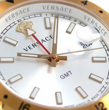 Versace Hellenyium GMT Silver Dial Two Tone Steel Strap Watch for Men - V11030015 Authentic Buy Shop Now