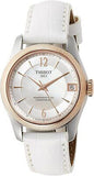 Tissot T-Classic Powermatic 80 Mother of Pearl Silver Dial White Leather Strap Watch For Women - T108.208.26.117.00 Authentic Buy Shop Now