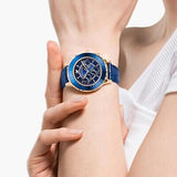 Swarovski Octea Lux Chrono Blue Dial Blue Leather Strap Watch for Women - 5563480 Authentic Buy Shop Now