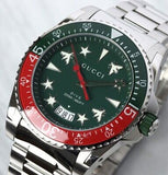 Gucci Dive Quartz Green Dial Silver Steel Strap Watch For Men - YA136222 Authentic Buy Shop Now
