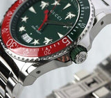 Gucci Dive Quartz Green Dial Silver Steel Strap Watch For Men - YA136222 Authentic Buy Shop Now
