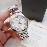 Emporio Armani Dress Quartz Silver Dial Silver Steel Strap Watch For Men - AR11084 Authentic Buy Shop Now