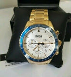 Hugo Boss Trophy White Dial Gold Steel Strap Watch for Men - 1513631 Authentic Buy Shop Now