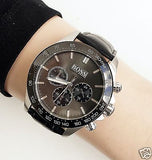 Hugo Boss Ikon Grey Dial Black Leather Strap Watch for Men - 1513177 Authentic Buy Shop Now
