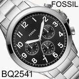 Fossil Pilot Chronograph Black Dial Silver Steel Strap Watch for Men - FS5141 Authentic Buy Shop Now