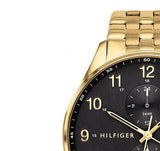 Tommy Hilfiger West Chronograph Quartz Black Dial Gold Steel Strap Watch For Men - 1791708 Authentic Buy Shop Now